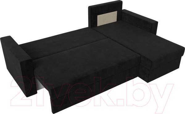 Изображение товара Диван угловой Лига Диванов Траумберг Лайт правый (велюр черный)