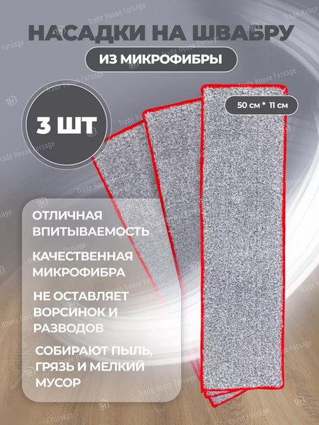 Изображение товара Набор мопов для швабры WMC Tools Насадка WMC-05 / WMC-mop5-3pcs