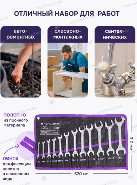 Изображение товара Набор ключей Помощник 5122P (56767-12шт)