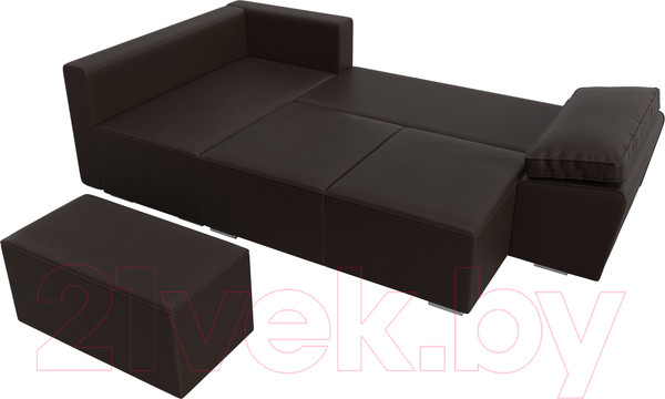 Изображение товара Диван угловой Лига Диванов Хьюго левый (экокожа коричневый)