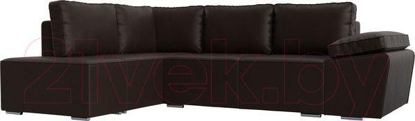 Изображение товара Диван угловой Лига Диванов Хьюго левый (экокожа коричневый)