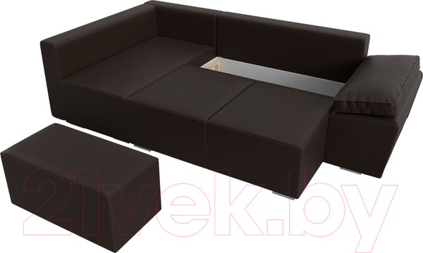 Изображение товара Диван угловой Лига Диванов Хьюго левый (экокожа коричневый)