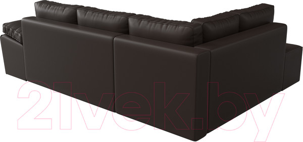 Изображение товара Диван угловой Лига Диванов Хьюго левый (экокожа коричневый)