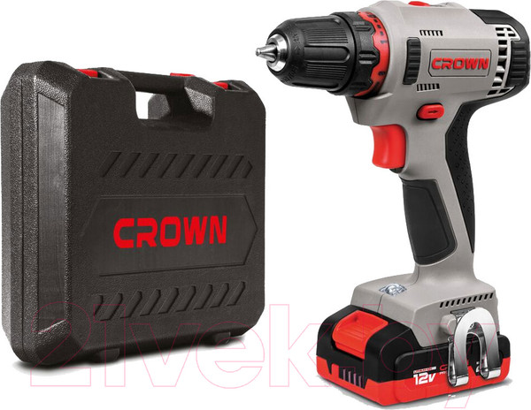 Изображение товара Аккумуляторная дрель-шуруповерт CROWN CT21081H-2BMC