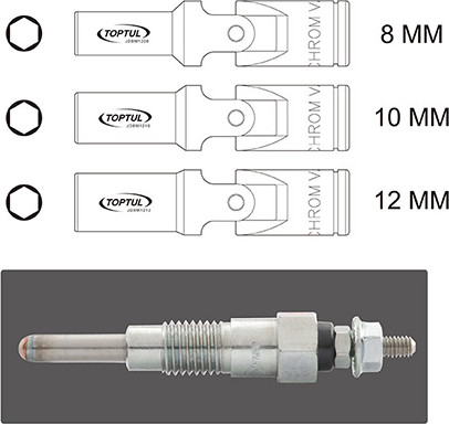 Изображение товара Набор головок слесарных Toptul JGAI0301