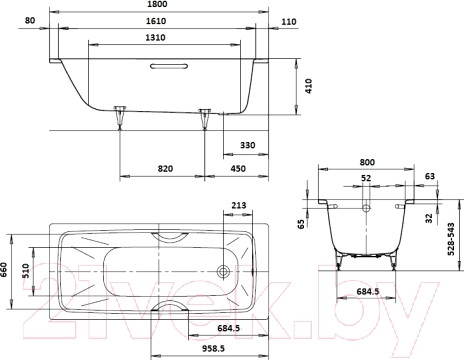Изображение товара Ванна стальная Kaldewei Cayono 751 180x80