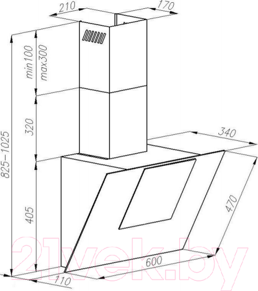Изображение товара Вытяжка наклонная Hansa OKC655SWH
