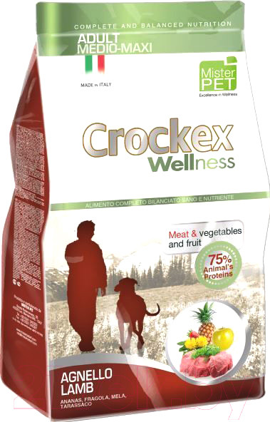 Изображение товара Сухой корм для собак Crockex Wellness Medio-Maxi Adult Lamb & Rice / MCF3812 (12кг)