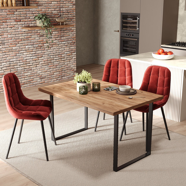 Изображение товара Обеденный стол Soma Tako 36 120x66 (дуб крафт золотой/черный)