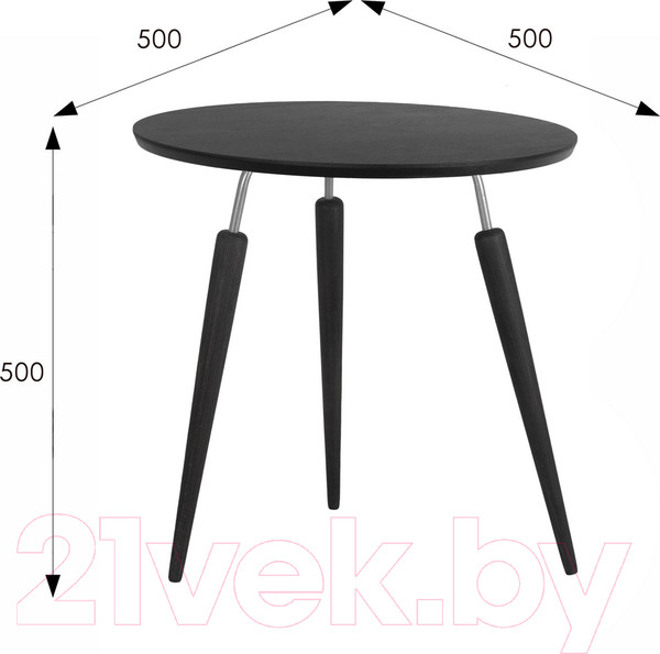 Изображение товара Журнальный столик Мебелик BeautyStyle 22 (черный элит/металл/эбеновое дерево)