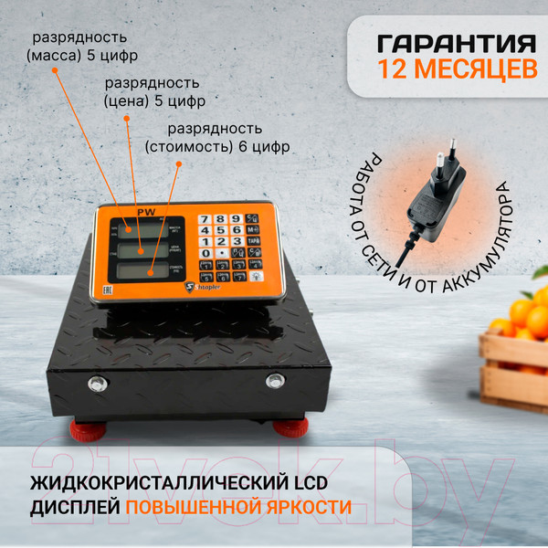Изображение товара Весы платформенные Shtapler PW 300 42x52 / 71057110 (беспроводные)