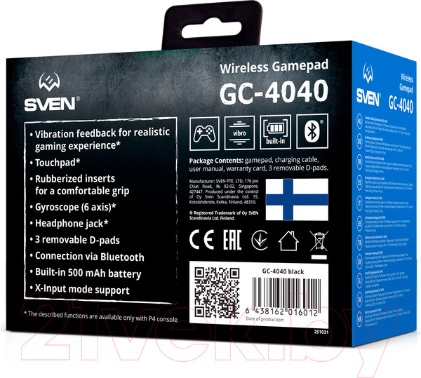Изображение товара Геймпад Sven GC-4040 (черный)