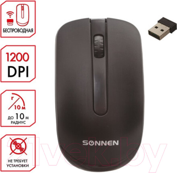 Изображение товара Мышь Sonnen M-3032 (черный)