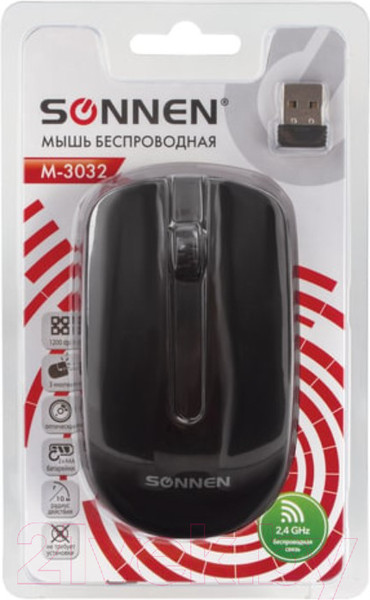 Изображение товара Мышь Sonnen M-3032 (черный)