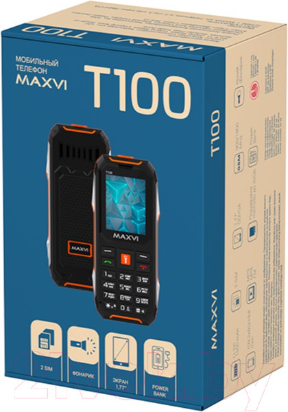 Изображение товара Мобильный телефон Maxvi T100 (оранжевый)