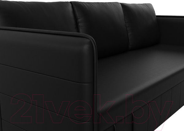 Изображение товара Диван Лига Диванов Слим / 119822 (экокожа черный)