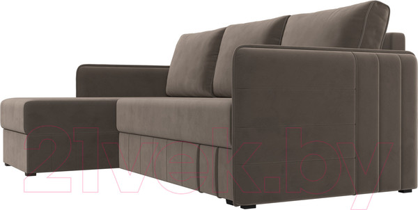 Изображение товара Диван угловой Лига Диванов Слим левый (велюр коричневый)