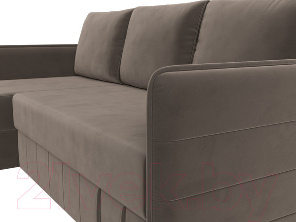 Изображение товара Диван угловой Лига Диванов Слим левый (велюр коричневый)