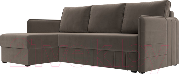 Изображение товара Диван угловой Лига Диванов Слим левый (велюр коричневый)