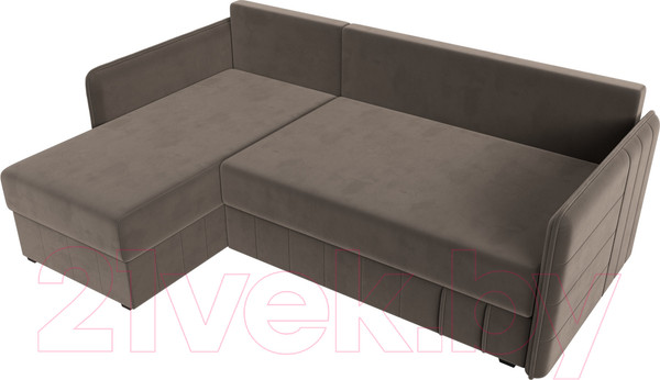 Изображение товара Диван угловой Лига Диванов Слим левый (велюр коричневый)