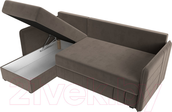 Изображение товара Диван угловой Лига Диванов Слим левый (велюр коричневый)