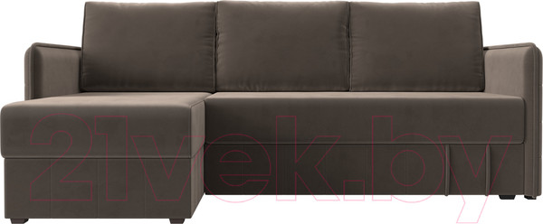 Изображение товара Диван угловой Лига Диванов Слим левый (велюр коричневый)