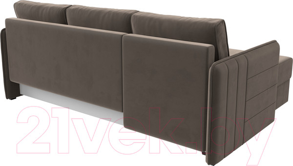 Изображение товара Диван угловой Лига Диванов Слим левый (велюр коричневый)