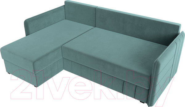 Изображение товара Диван угловой Лига Диванов Слим левый (велюр бирюзовый)