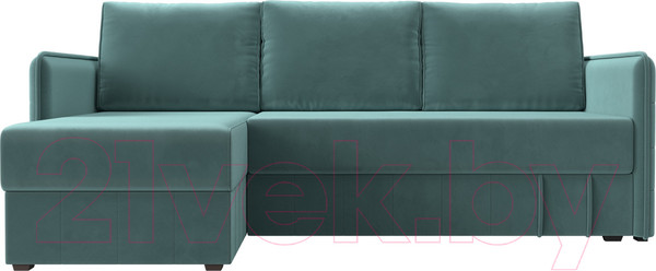 Изображение товара Диван угловой Лига Диванов Слим левый (велюр бирюзовый)