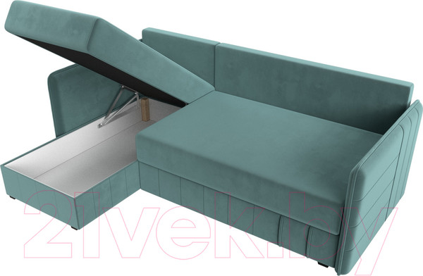 Изображение товара Диван угловой Лига Диванов Слим левый (велюр бирюзовый)