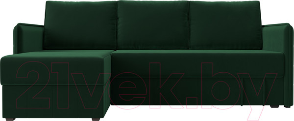 Изображение товара Диван угловой Лига Диванов Слим левый (велюр зеленый)