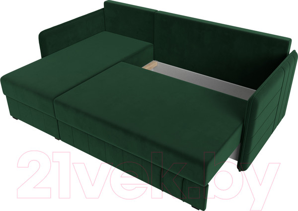 Изображение товара Диван угловой Лига Диванов Слим левый (велюр зеленый)
