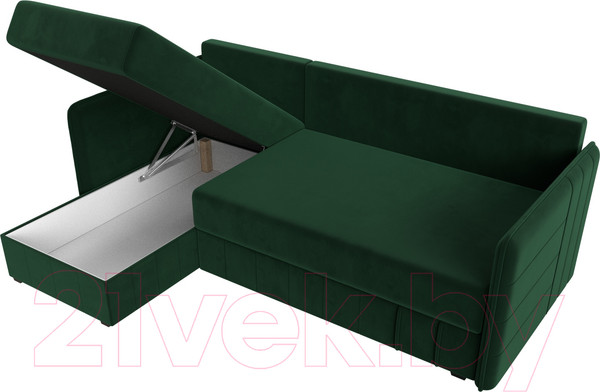 Изображение товара Диван угловой Лига Диванов Слим левый (велюр зеленый)