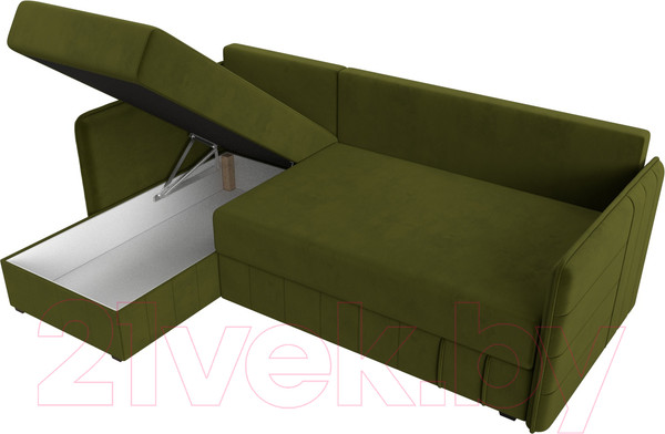 Изображение товара Диван угловой Лига Диванов Слим левый (микровельвет зеленый)
