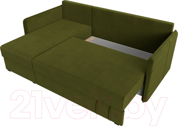 Изображение товара Диван угловой Лига Диванов Слим левый (микровельвет зеленый)