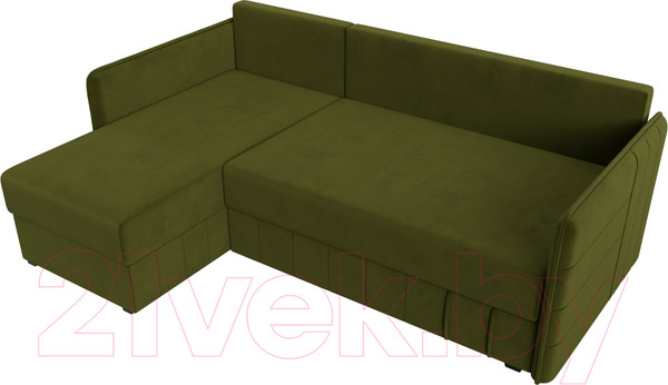 Изображение товара Диван угловой Лига Диванов Слим левый (микровельвет зеленый)