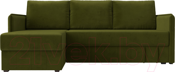 Изображение товара Диван угловой Лига Диванов Слим левый (микровельвет зеленый)