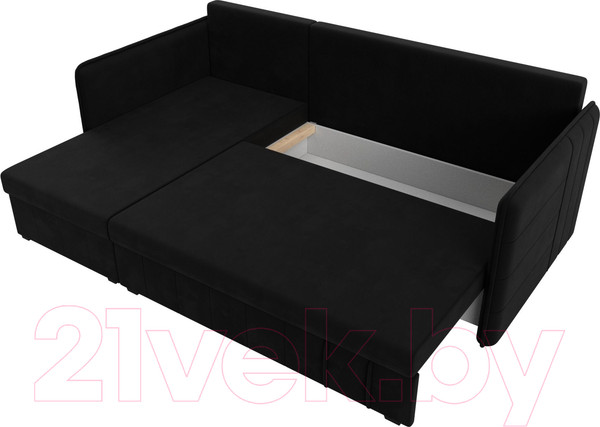 Изображение товара Диван угловой Лига Диванов Слим левый (микровельвет черный)