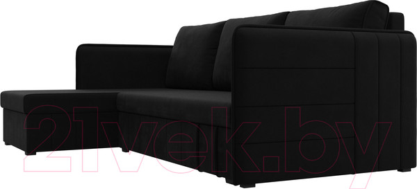 Изображение товара Диван угловой Лига Диванов Слим левый (микровельвет черный)