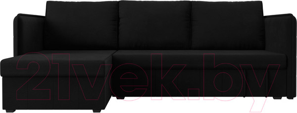 Изображение товара Диван угловой Лига Диванов Слим левый (микровельвет черный)