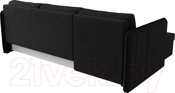 Изображение товара Диван угловой Лига Диванов Слим левый (микровельвет черный)