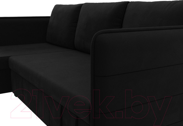 Изображение товара Диван угловой Лига Диванов Слим левый (микровельвет черный)