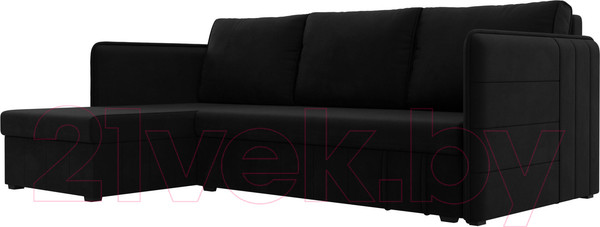 Изображение товара Диван угловой Лига Диванов Слим левый (микровельвет черный)