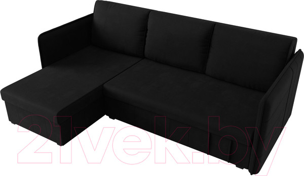 Изображение товара Диван угловой Лига Диванов Слим левый (микровельвет черный)