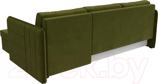 Изображение товара Диван угловой Лига Диванов Слим правый (микровельвет зеленый)