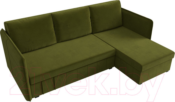 Изображение товара Диван угловой Лига Диванов Слим правый (микровельвет зеленый)