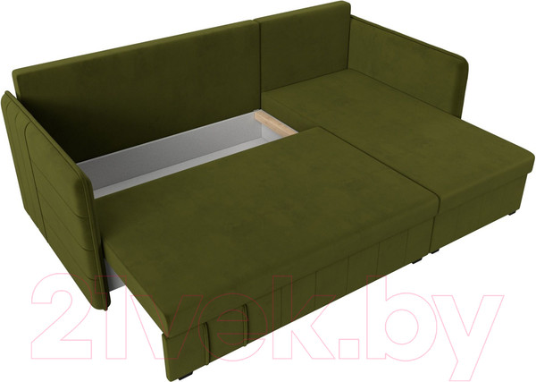 Изображение товара Диван угловой Лига Диванов Слим правый (микровельвет зеленый)