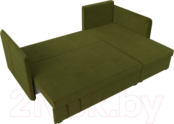 Изображение товара Диван угловой Лига Диванов Слим правый (микровельвет зеленый)