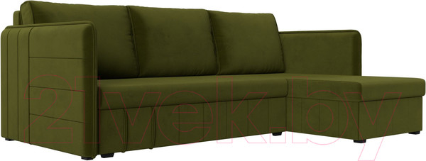 Изображение товара Диван угловой Лига Диванов Слим правый (микровельвет зеленый)