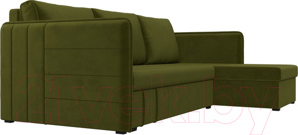 Изображение товара Диван угловой Лига Диванов Слим правый (микровельвет зеленый)